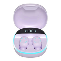 New TWS Earbuds Bluetooth 5.2 Luxury Earphone Smart Digital Touch Wireless Headphones With Mic Waterproof Sports Game Headset YQ12-Purple CHINA