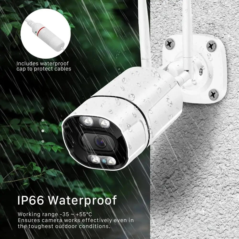 BESDER 5MP IPCamera Wifi Outdoor Ai Human Detect Audio Wireless Camera 1080P HD Color Infrared Night Vision Security CCTV Camera