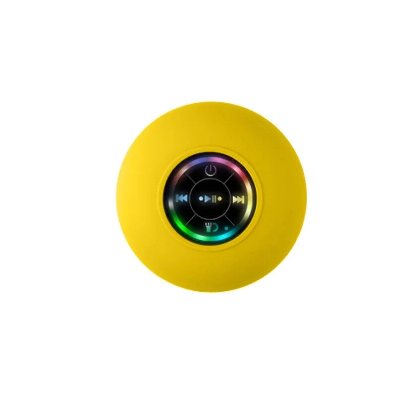 Waterproof Bluetooth Speaker - Hands-Free, Wireless, RGB Lights" "Shower, Bathroom, Car - Ultimate Waterproof Bluetooth Speaker yellow