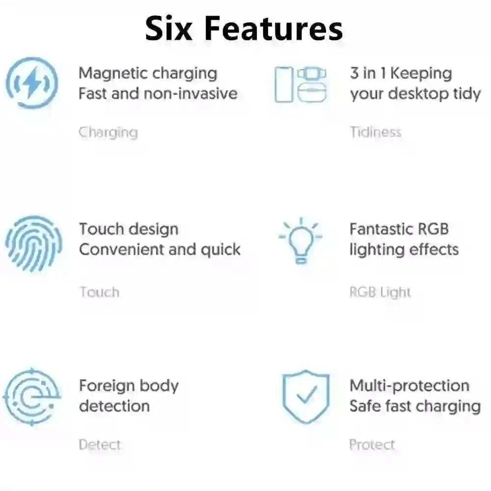 4-in-1 Magnetic Wireless Charger for Apple Products - Fast 15W Charging Station for iPhone, Apple Watch, Airpods with RGB LED Lights - MyAudioSounds