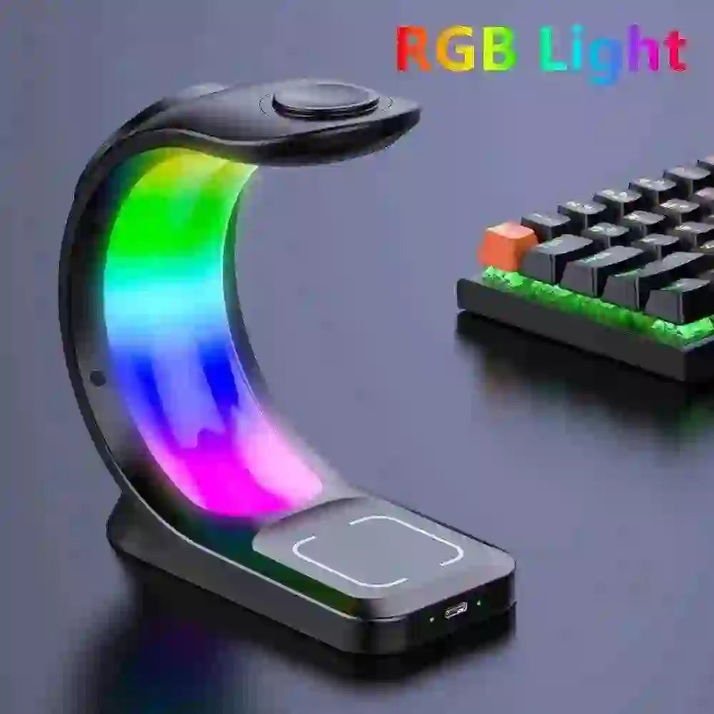 4-in-1 Magnetic Wireless Charger for Apple Products - Fast 15W Charging Station for iPhone, Apple Watch, Airpods with RGB LED Lights - MyAudioSounds