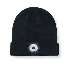 Wireless Bluetooth Beanie Hat with LED Light and HD Stereo Speakers - Keep Warm and Listen Hands-Free! black