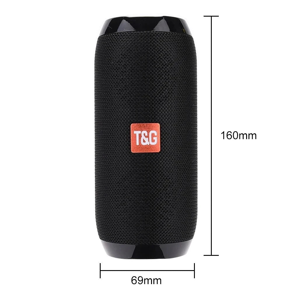 1200mAh Portable Bluetooth Speaker Wireless Bass Column Waterproof Outdoor Music Vibro Speakers TF Card Subwoofer Loudspeaker Black