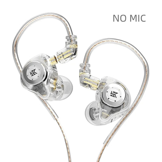 KZ EDX Pro Earphones: Enhanced Bass, Noise Cancelling, Sport Design Transparent NO MIC CHINA