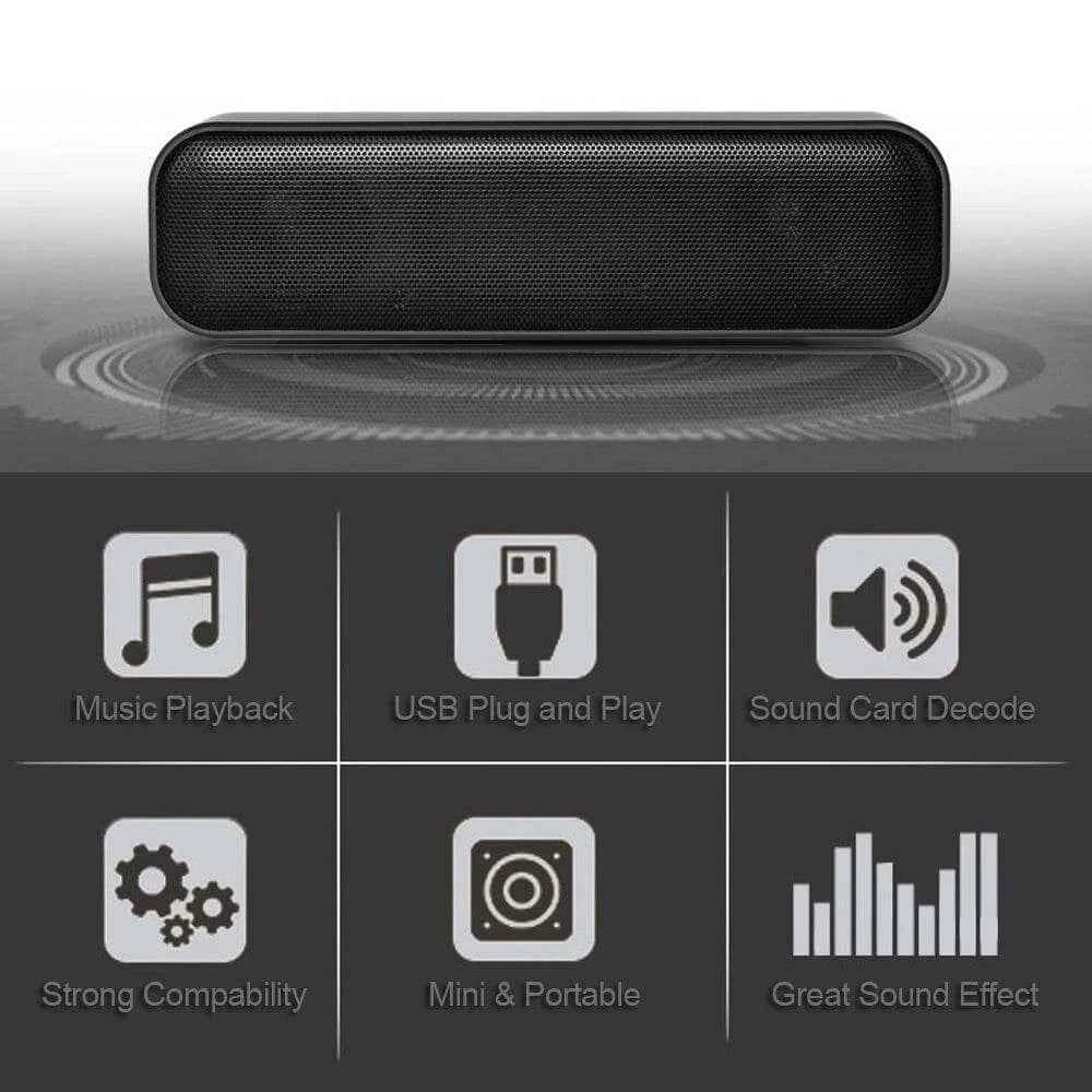 Myaudiosounds USB Wired Stereo Soundbar Speakers for Enhanced Audio Experience - MyAudioSounds
