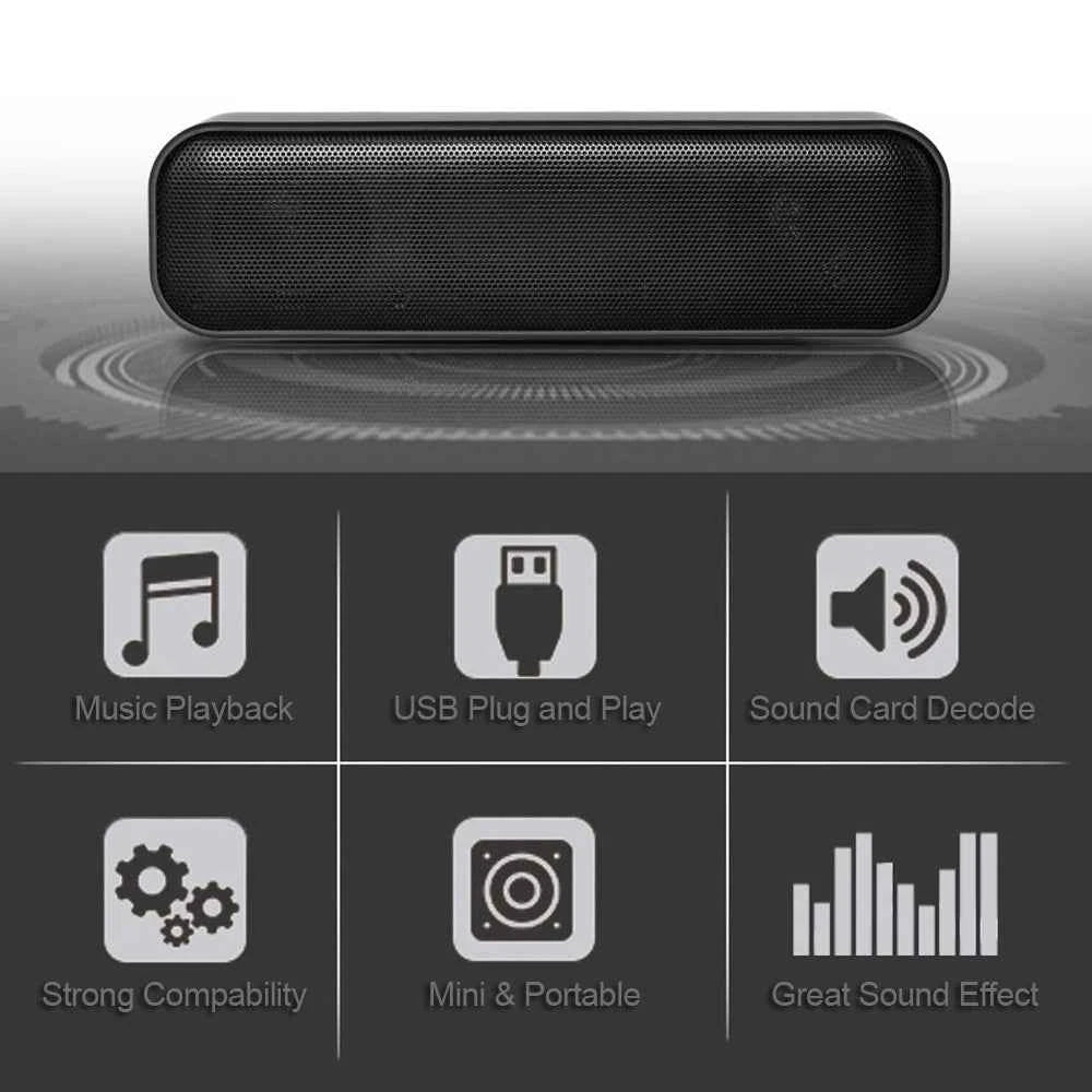 Myaudiosounds USB Wired Stereo Soundbar Speakers for Enhanced Audio Experience - MyAudioSounds