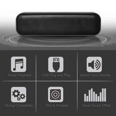 Myaudiosounds USB Wired Stereo Soundbar Speakers for Enhanced Audio Experience - MyAudioSounds