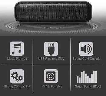 Myaudiosounds USB Wired Stereo Soundbar Speakers for Enhanced Audio Experience - MyAudioSounds
