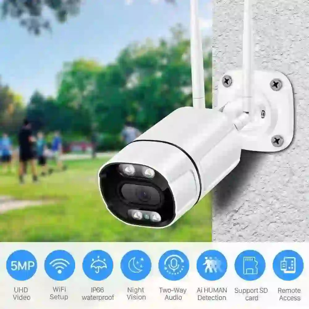 Myaudiosounds 5MP WiFi Outdoor Security Camera with AI for Ultimate Protection - MyAudioSounds