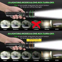 High-Power USB Rechargeable LED Spotlight - Bright, Portable, and Efficient - MyAudioSounds