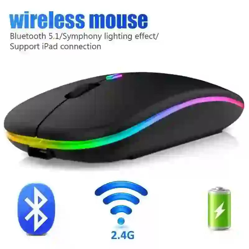 Ergonomic Bluetooth Gaming Mouse with RGB Wireless Technology - MyAudioSounds