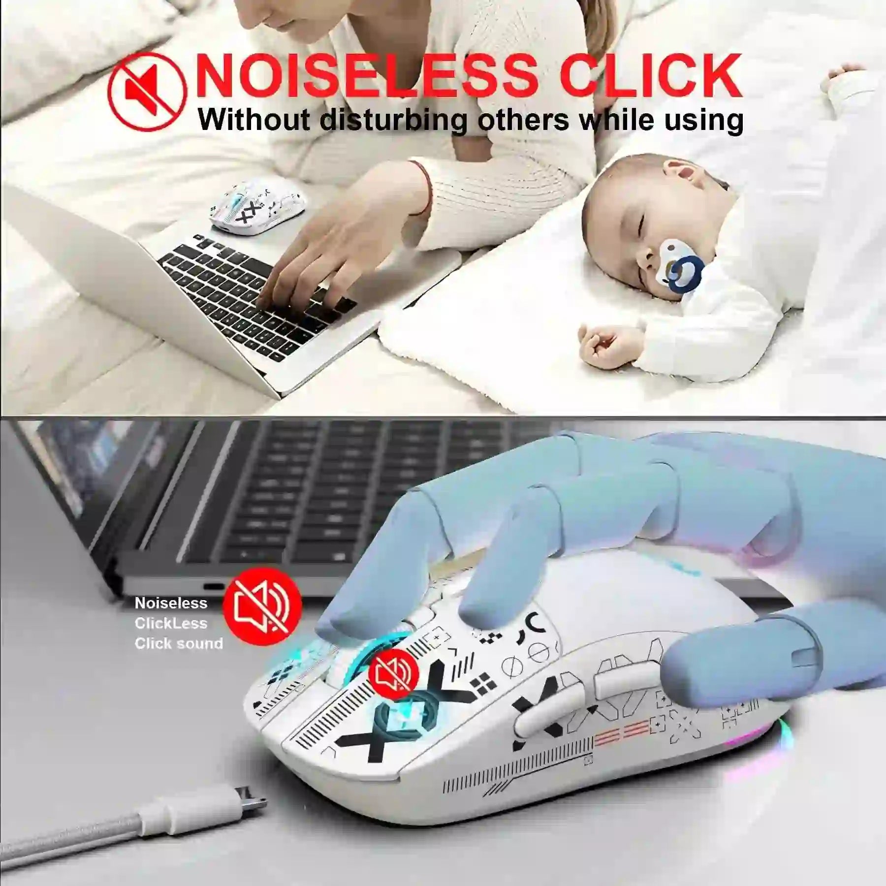 T90 RGB Gaming Mouse - Wireless Bluetooth Gaming Mouse - MyAudioSounds