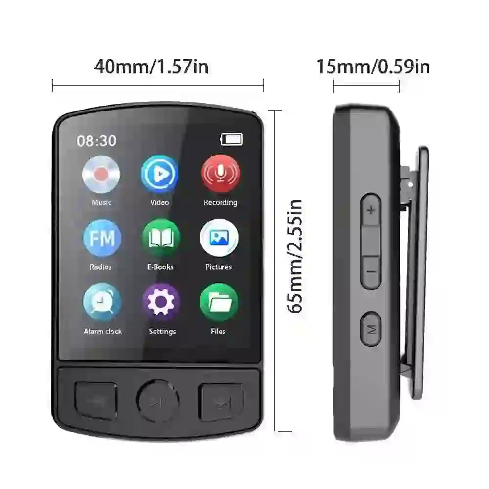 Bluetooth MP3 Player with Clip & Storage - Mini Design, Wireless Music - MyAudioSounds