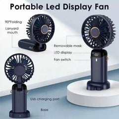 Portable Mini Fan - Rechargeable 5000mAh USB Mini Fan - MyAudioSounds