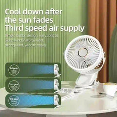 Portable Camping Fan with LED Light - 8000mAh Rechargeable Battery - MyAudioSounds