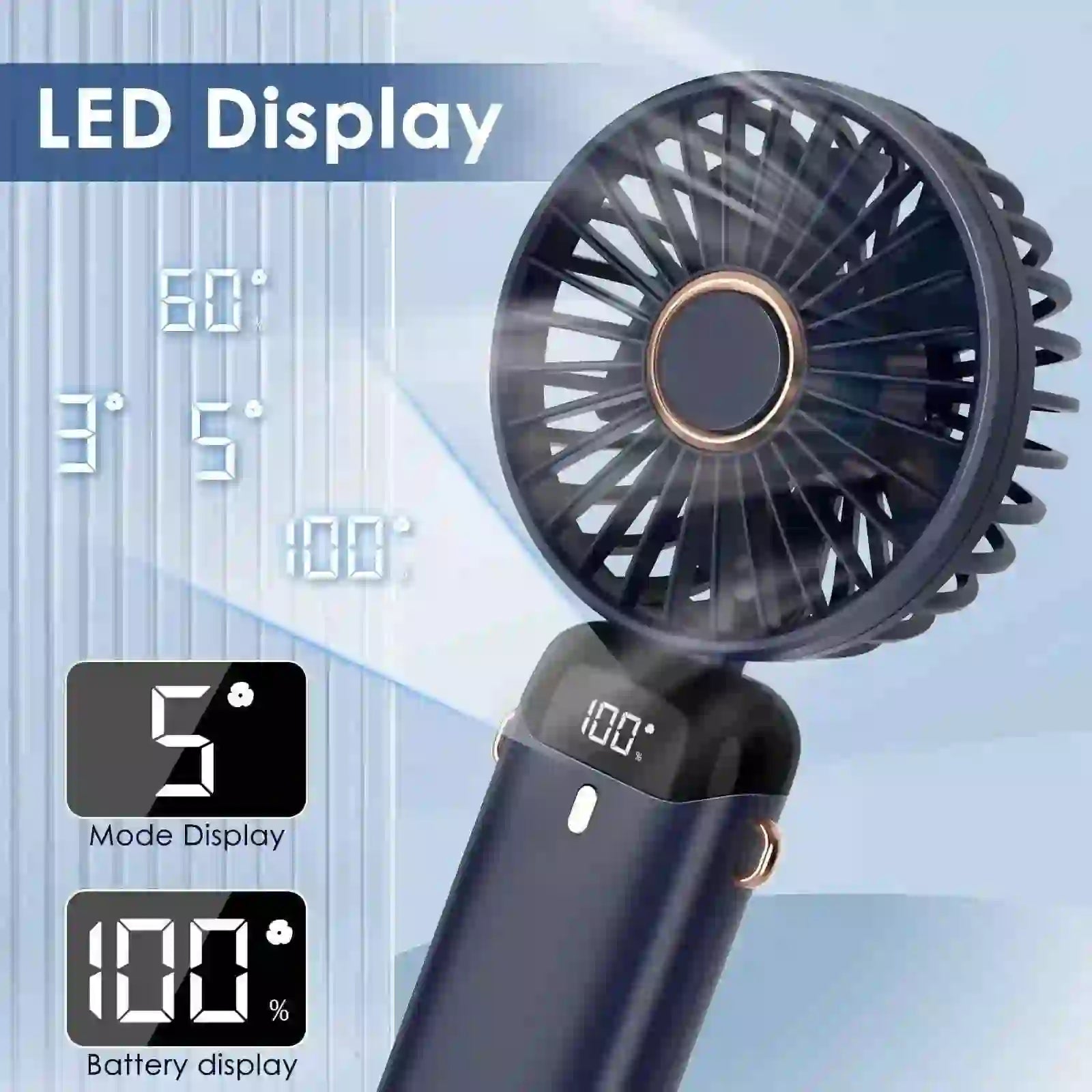 Portable Mini Fan - Rechargeable 5000mAh USB Mini Fan - MyAudioSounds