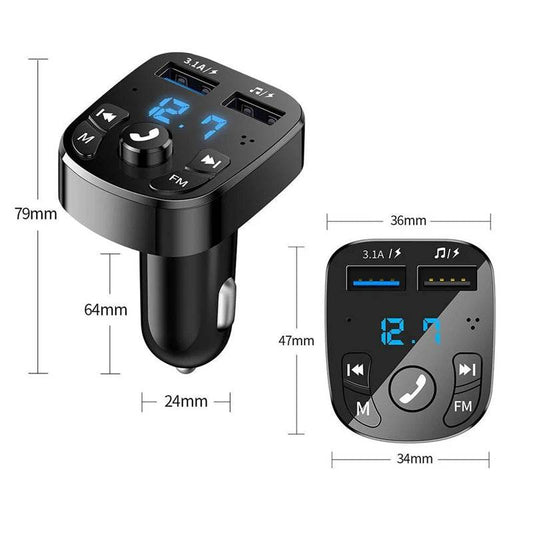 Myaudiosounds - Bluetooth 5.0 FM Transmitter & Dual USB Charger - MyAudioSounds