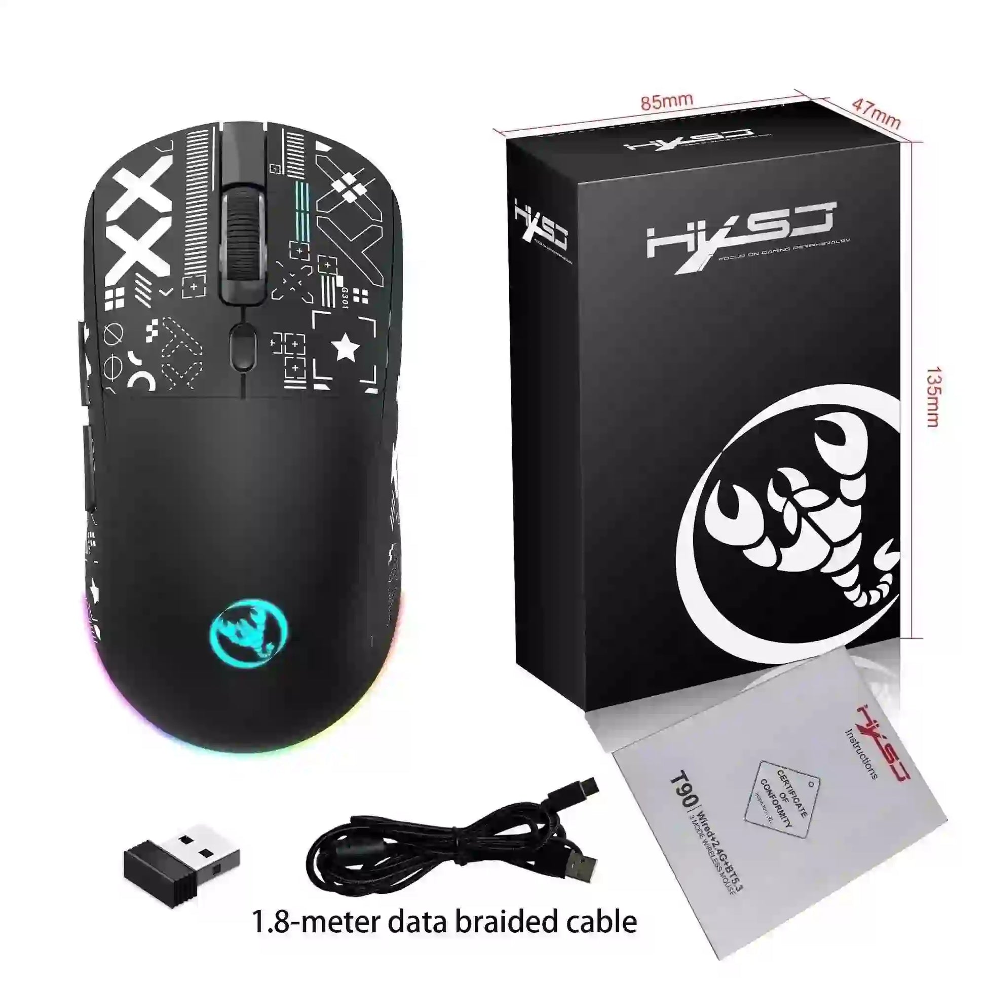 T90 RGB Gaming Mouse - Wireless Bluetooth Gaming Mouse - MyAudioSounds