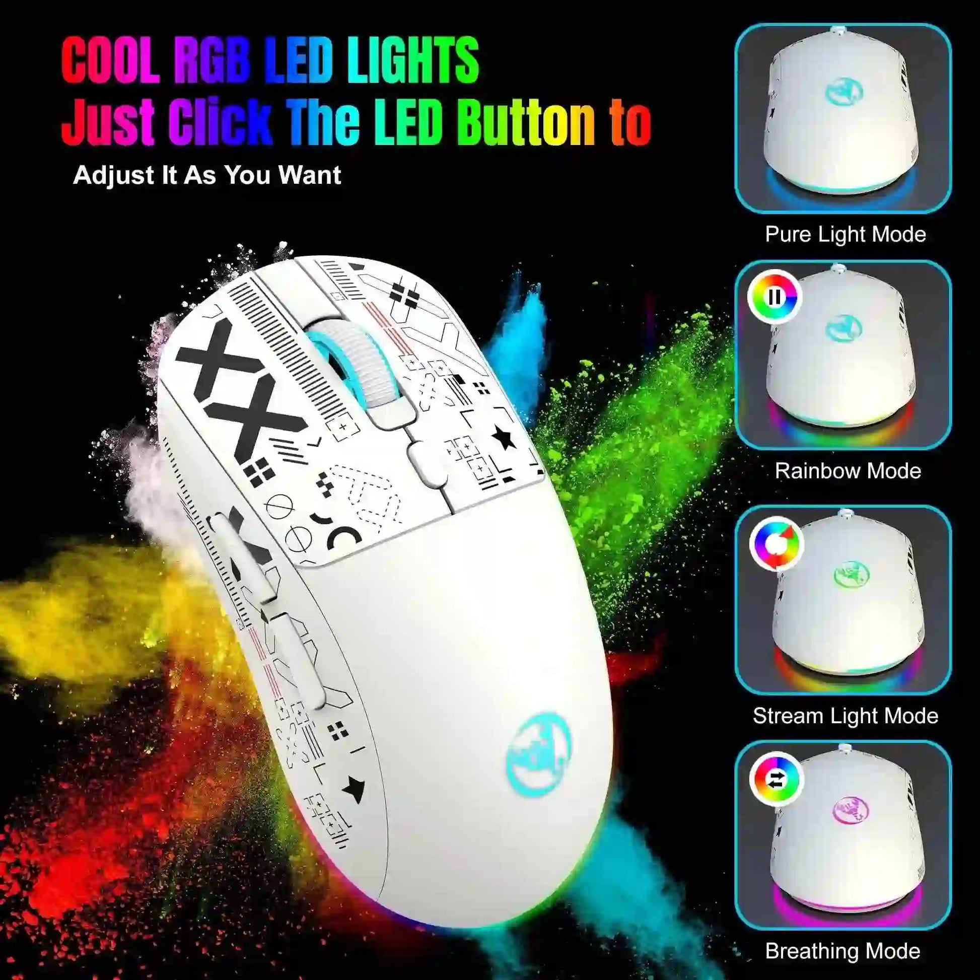 T90 RGB Gaming Mouse - Wireless Bluetooth Gaming Mouse - MyAudioSounds