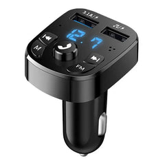 Upgrade Your Car Audio: Bluetooth 5.0 FM Transmitter with Dual USB Charger & Hands-free Calling Black