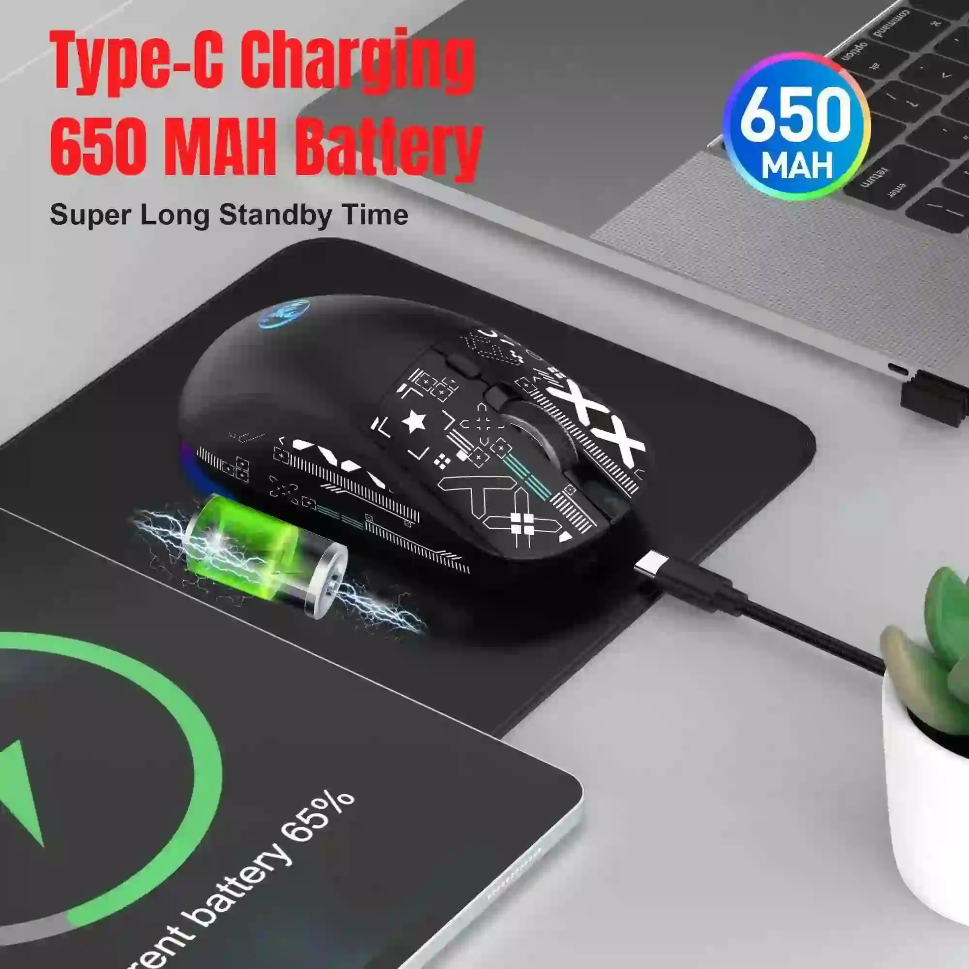 T90 RGB Gaming Mouse - Wireless Bluetooth Gaming Mouse - MyAudioSounds