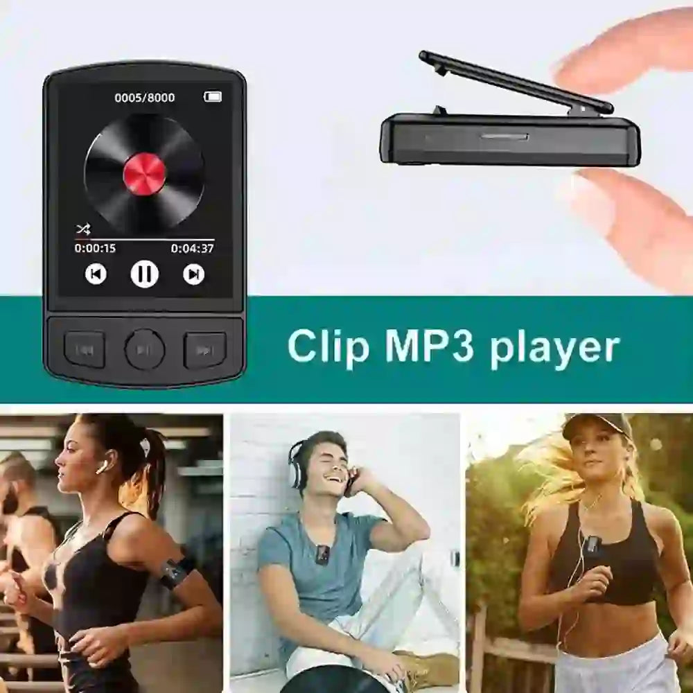 Bluetooth MP3 Player with Clip & Storage - Mini Design, Wireless Music - MyAudioSounds