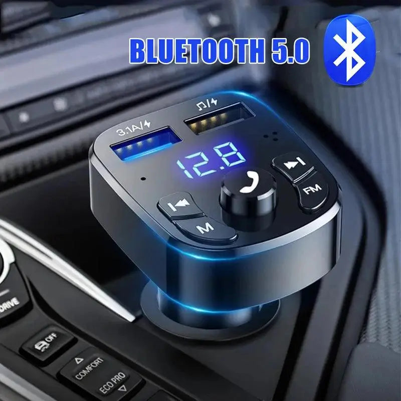 Upgrade Your Car Audio: Bluetooth 5.0 FM Transmitter with Dual USB Charger & Hands-free Calling