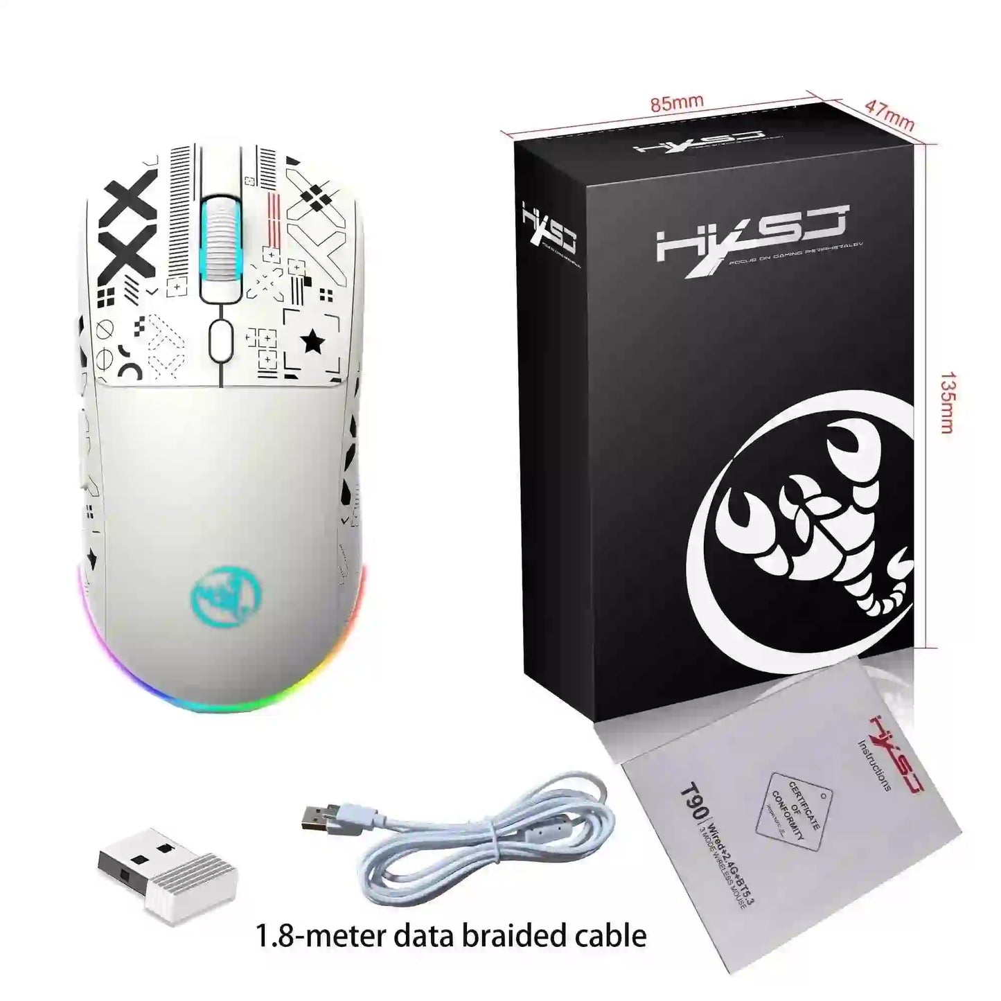 T90 RGB Gaming Mouse - Wireless Bluetooth Gaming Mouse - MyAudioSounds