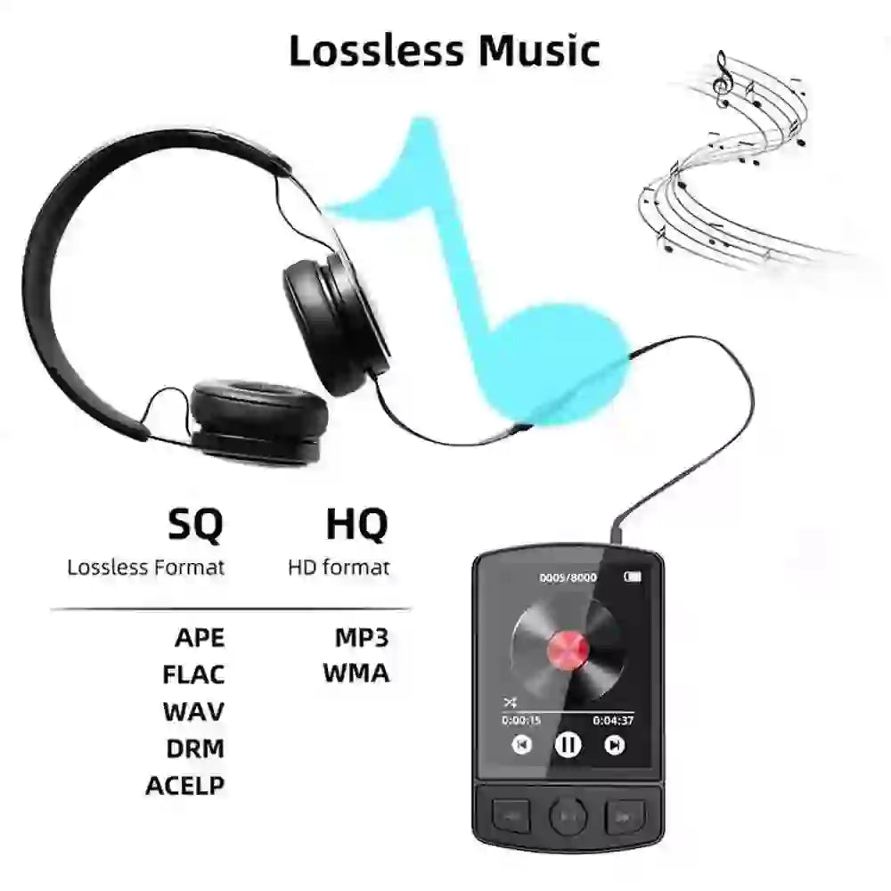 Bluetooth MP3 Player with Clip & Storage - Mini Design, Wireless Music - MyAudioSounds