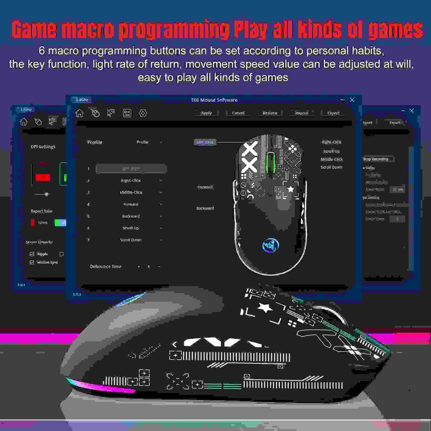 T90 RGB Gaming Mouse - Wireless Bluetooth Gaming Mouse - MyAudioSounds